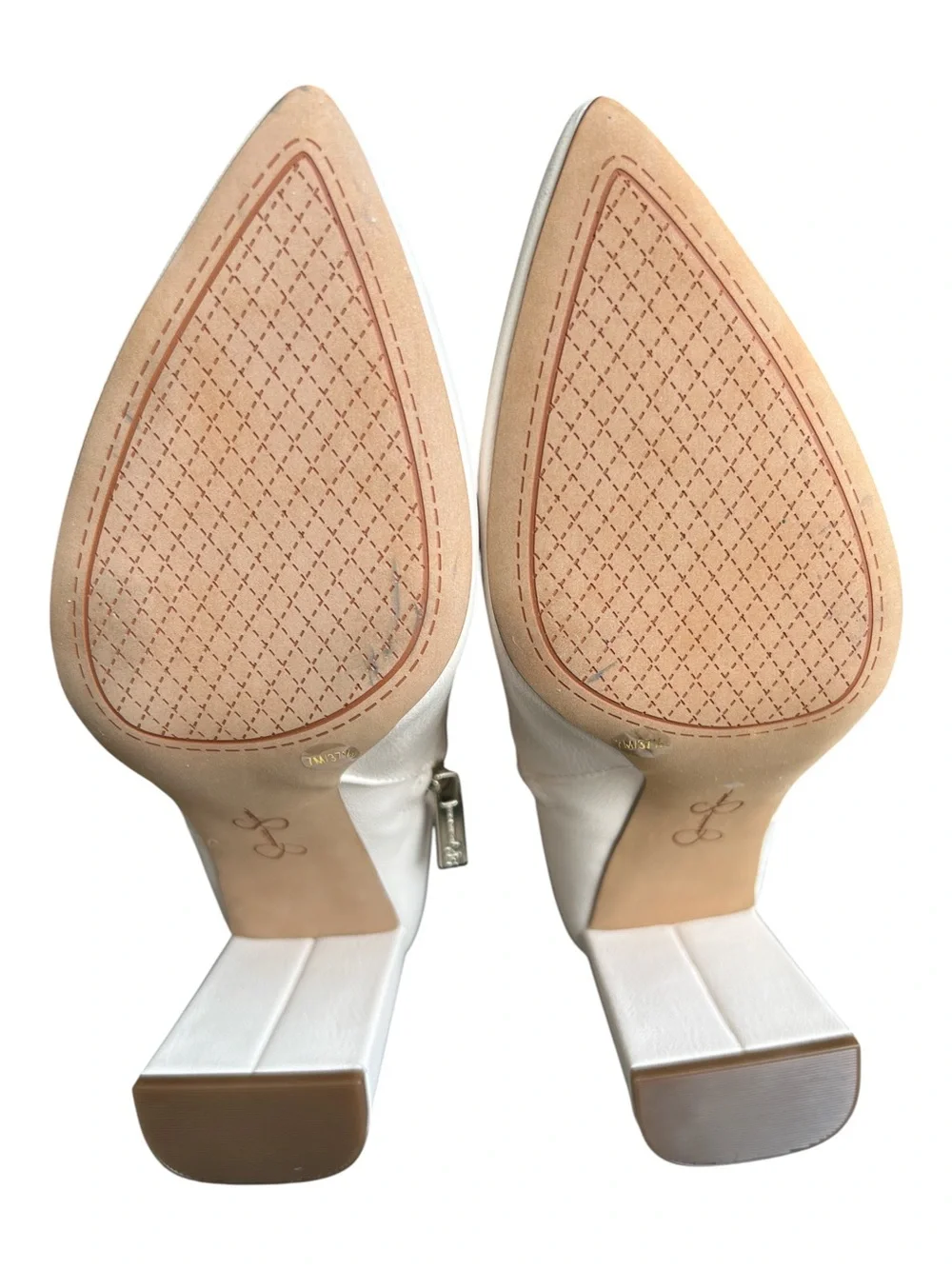 Jessica Simpson Akemi White Over The Knee Pointed Toe Boots Size 7 Block Heel
